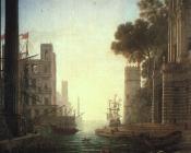 克劳德 洛朗 : Embarkation of St Paula Romana at Ostia